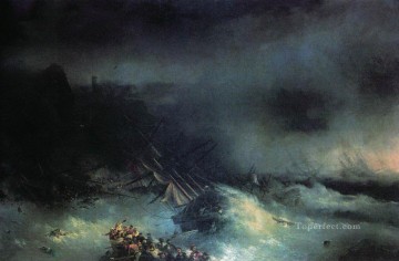  barco - Tempestad naufragio del barco extranjero Ivan Aivazovsky